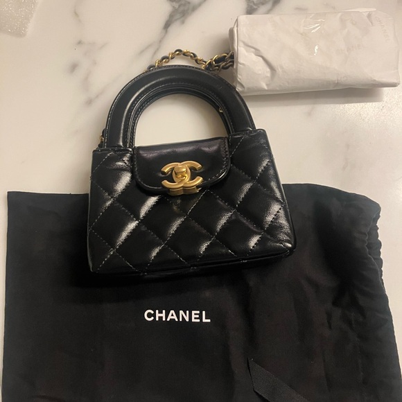 Brand New Chanel Nano Kelly Mini Black Quilted Leather Handbag - Picture 4 of 14